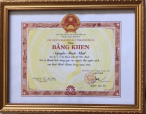 BẰNG KHEN CỦA CÔNG TY XỔ SỐ KIẾN THIẾT BÌNH THUẬN
